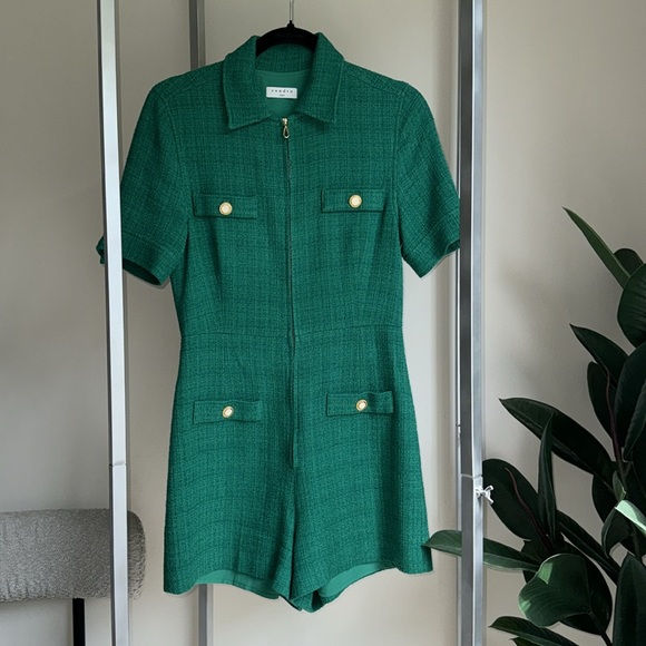 Sandro Jacky Zip Up Tweed Romper - Picture 8 of 10